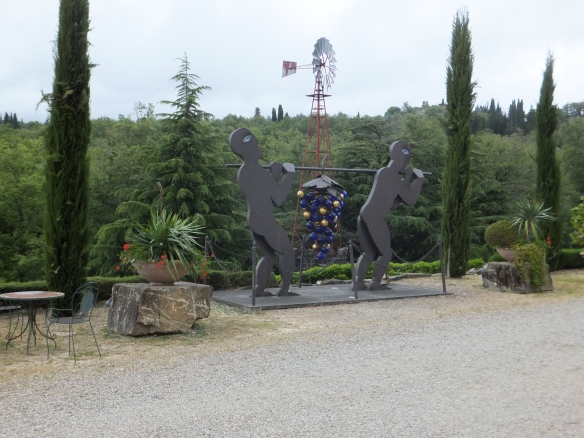 the scuplture in front of Il Molino di Grace that caught out attention